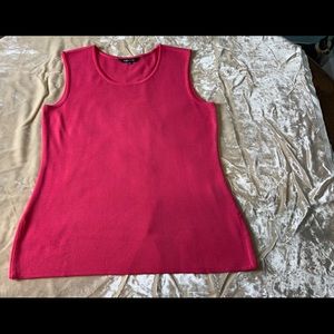 Misook Classic Knit Tank Top, Coral, Small